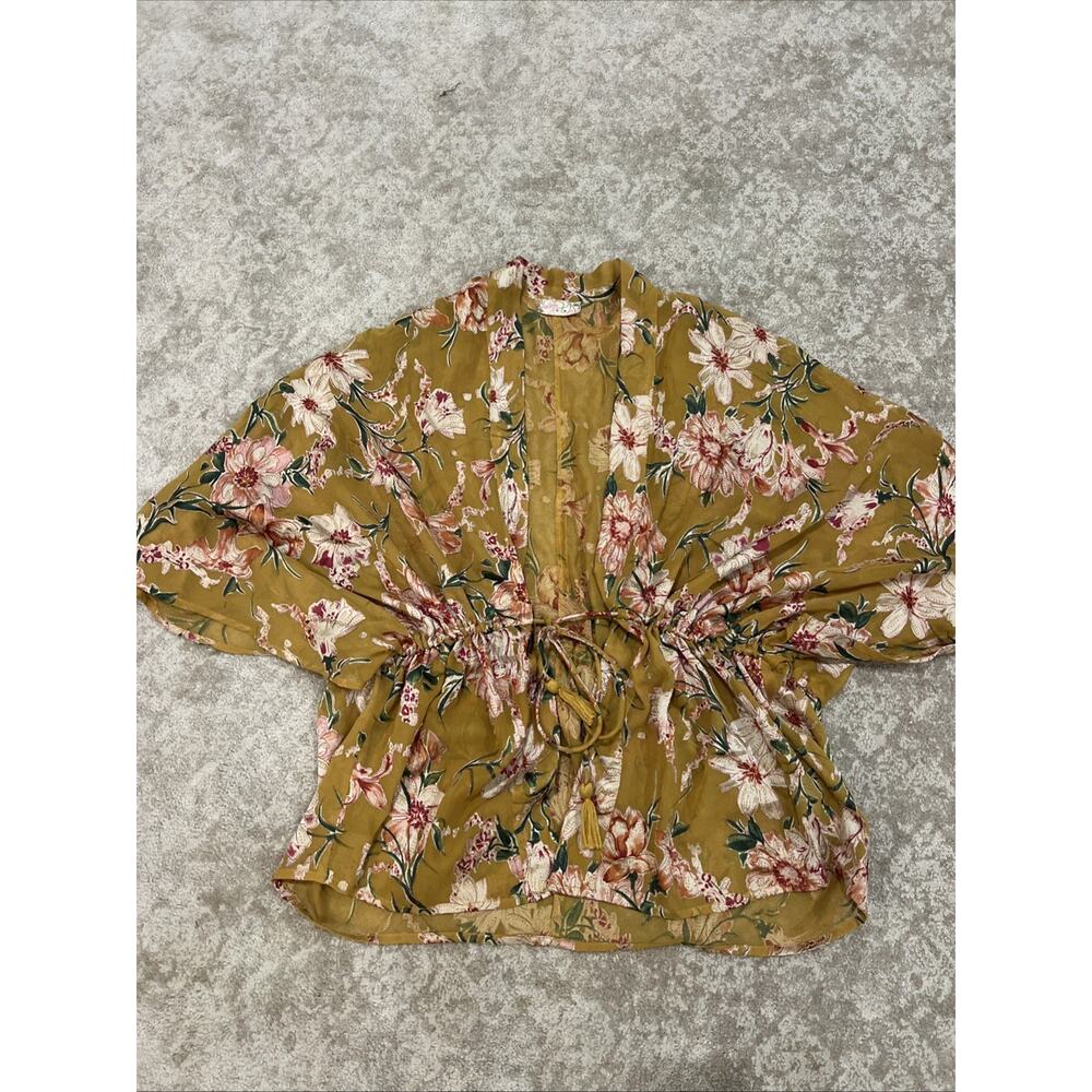 Free People Only In Dreams Burnout Kimono Floral Tie-Front One Size Boho